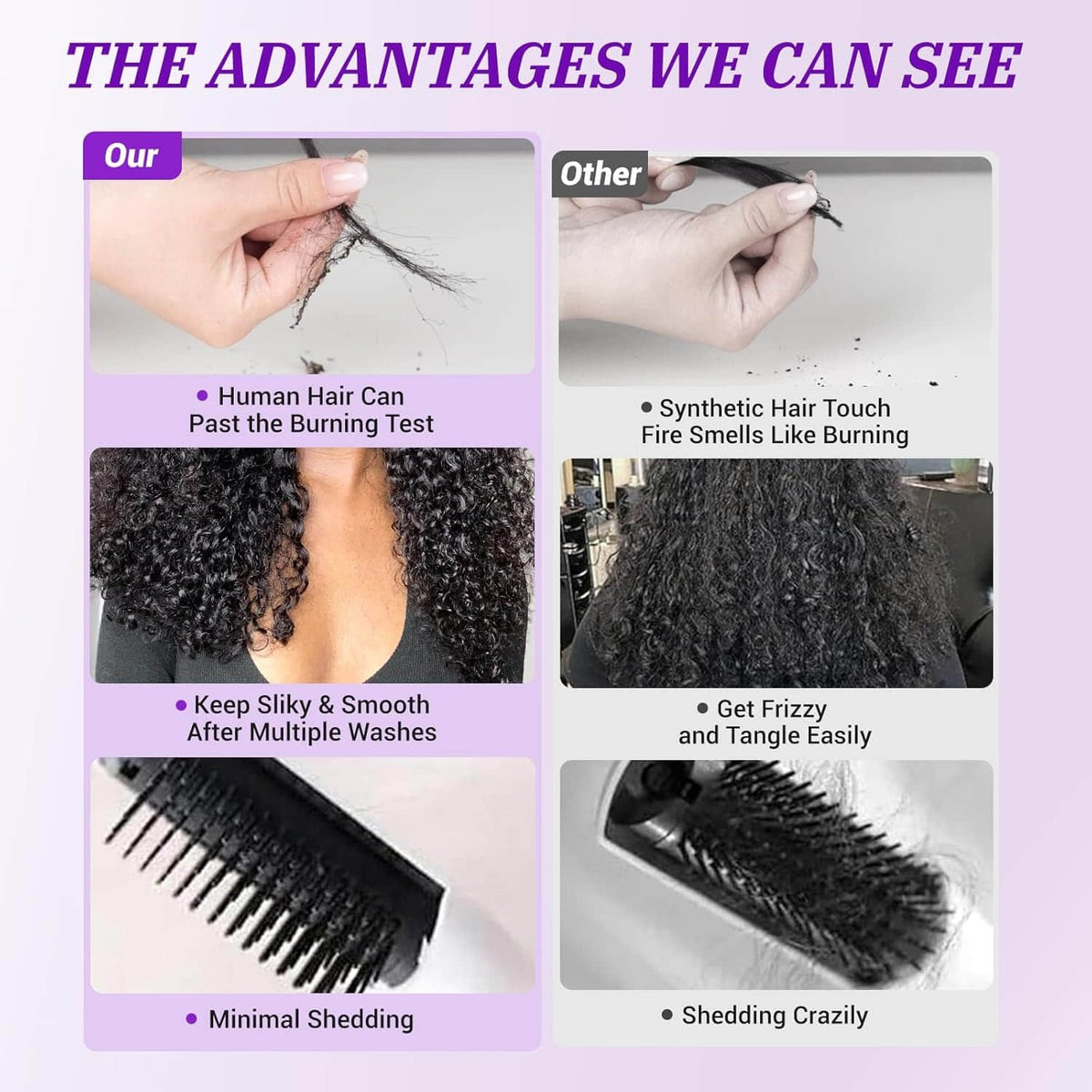 Ms. Luxury 14-30 Inches Burmese Curly 12A Raw Vietnam Hair Bundles #1B Natural Color