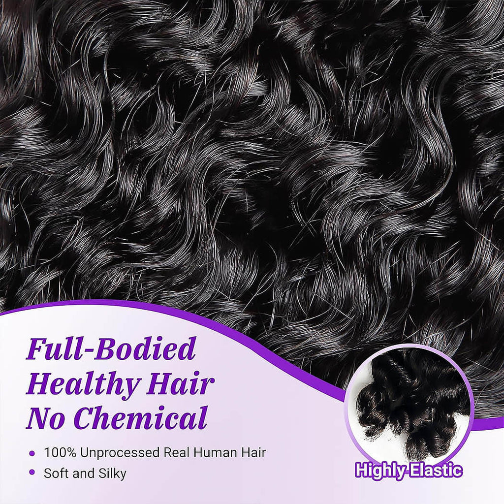 Ms. Luxury 14-30 Inches Burmese Curly 12A Raw Vietnam Hair Bundles #1B Natural Color