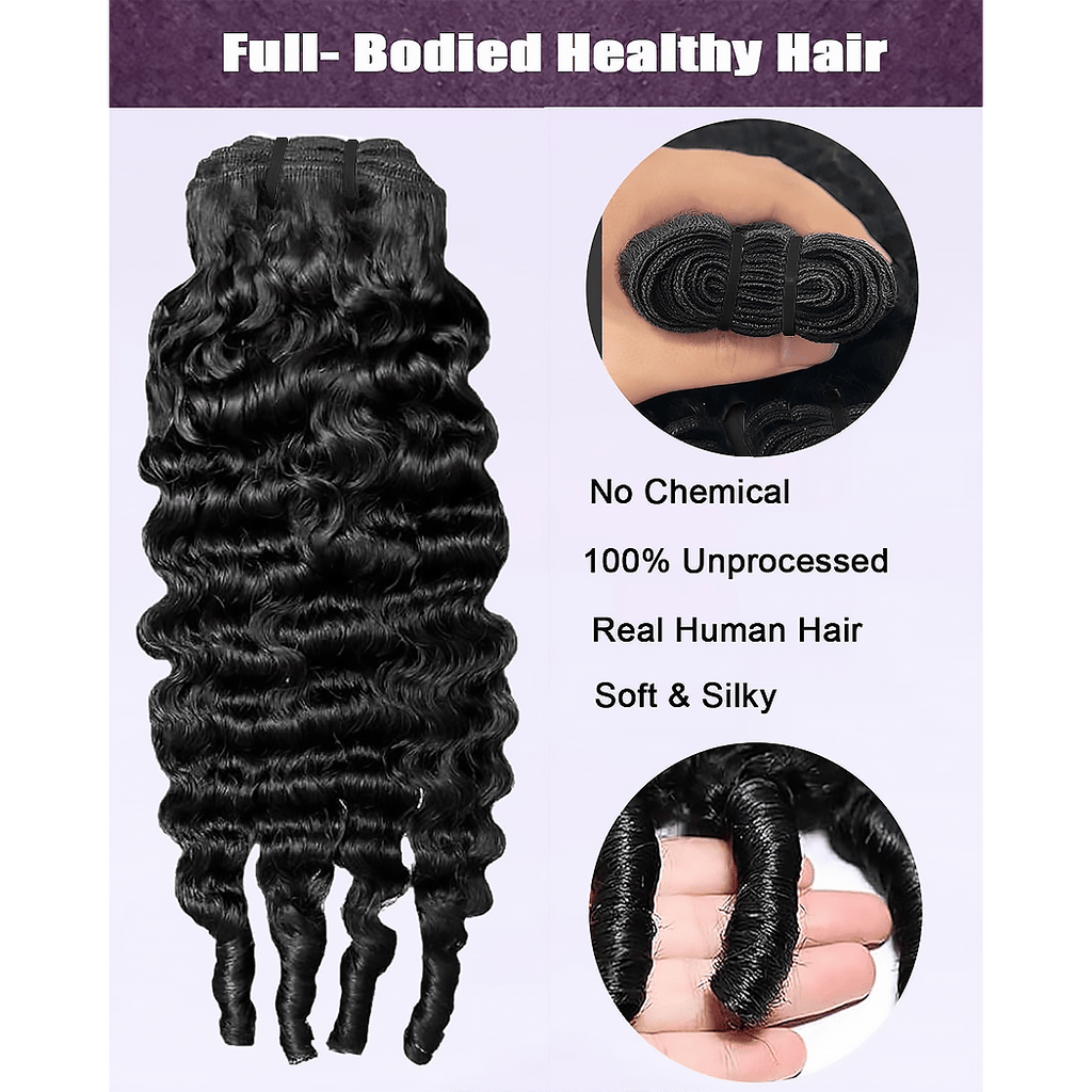 Ms. Luxury 14-30 Inch Burmese Curly Brazilian Virgin Hair Bundles #1B
