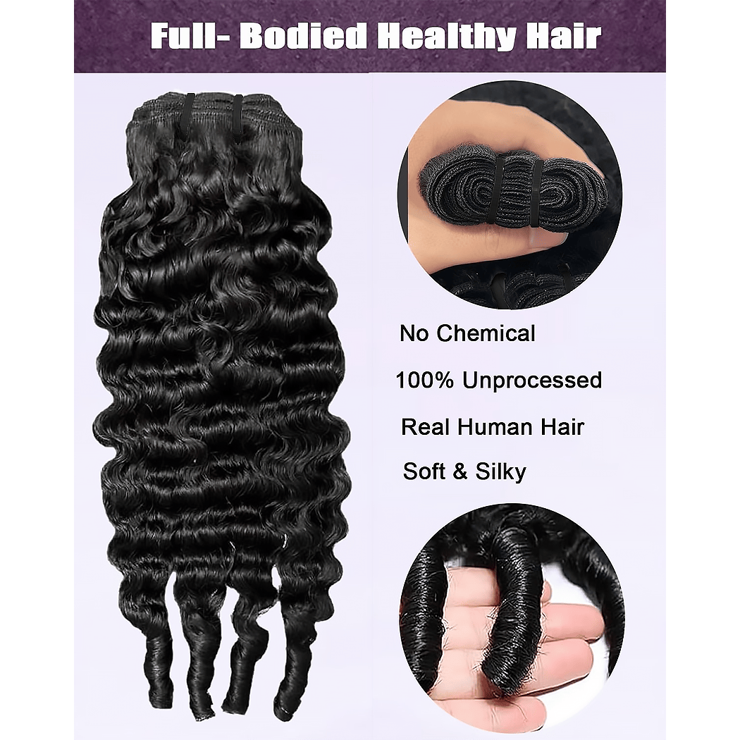 Ms. Luxury 14-30 Inch Burmese Curly Brazilian Virgin Hair Bundles #1B