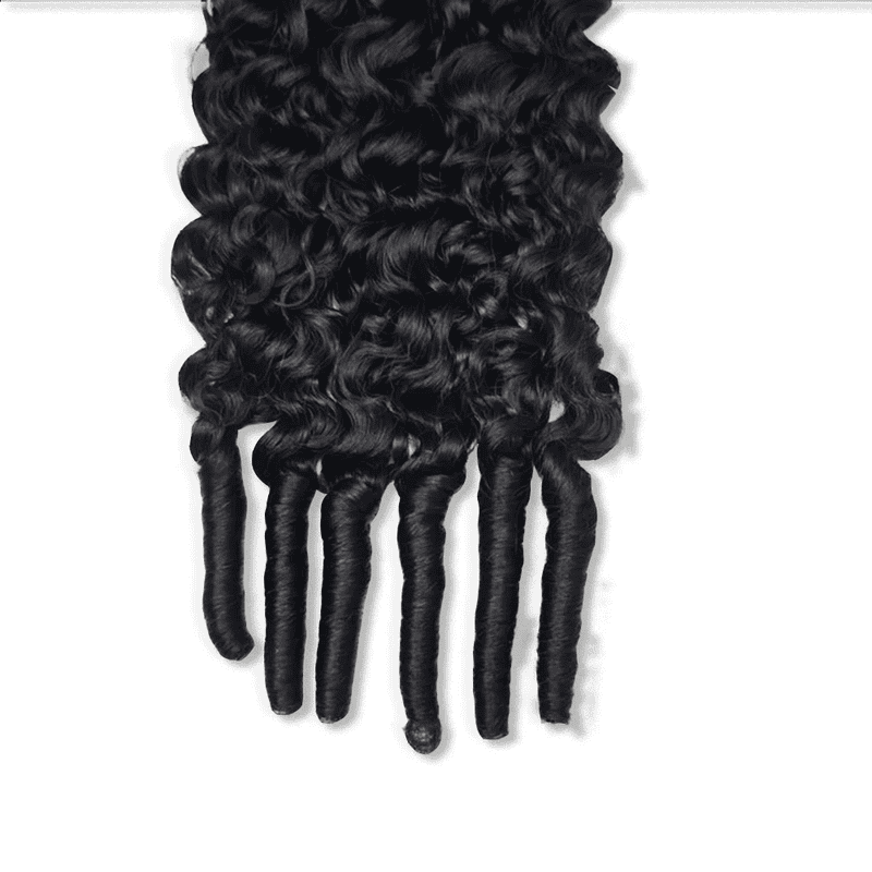 Ms. Luxury Burmese Curly Feather Crochet Human Hair Extensions 100% Virgin Hair Crochet Braid For Miracle Knots Natural Black