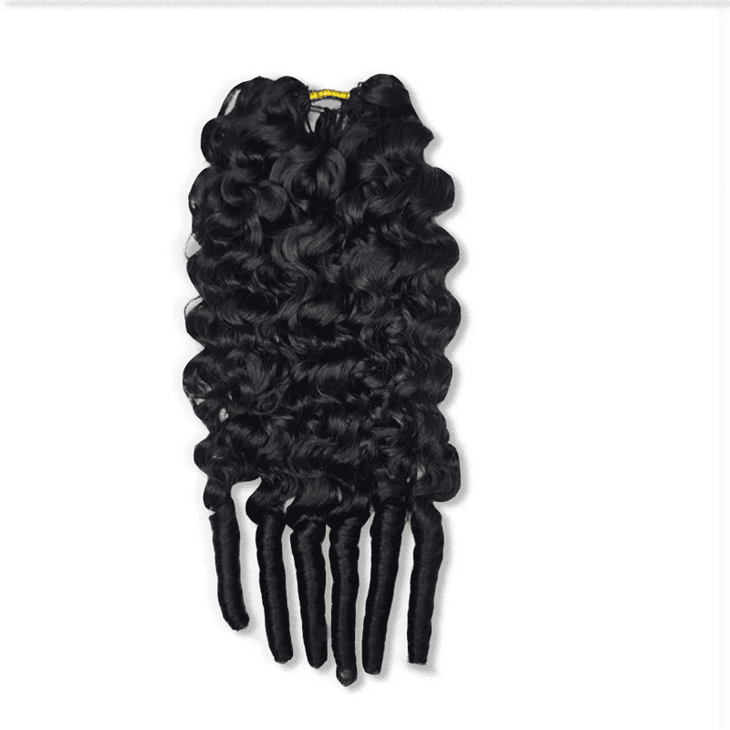 Ms. Luxury Burmese Curly Feather Crochet Human Hair Extensions 100% Virgin Hair Crochet Braid For Miracle Knots Natural Black