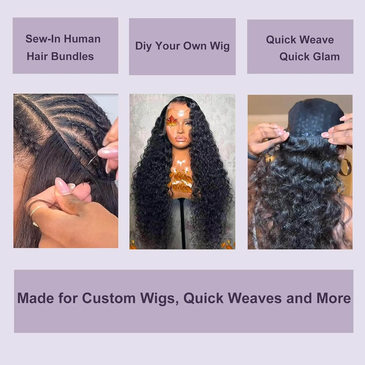 Ms. Luxury 10-30 Inch Deep Wave Brazilian Virgin Hair Bundles #1B