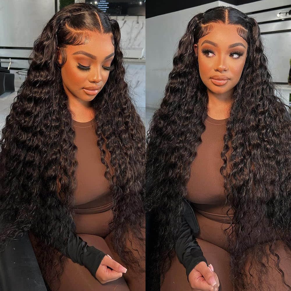 Ms. Luxury 10-30 Inch Deep Wave Brazilian Virgin Hair Bundles #1B