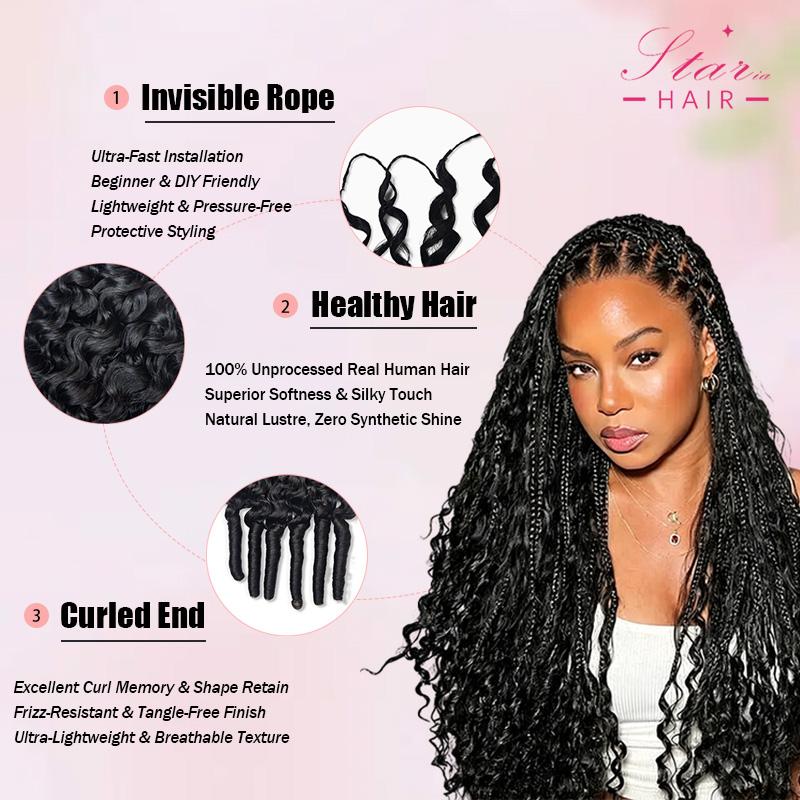 Ms. Luxury Water Wave Crochet Human Hair Lightweight for Miracle Knots