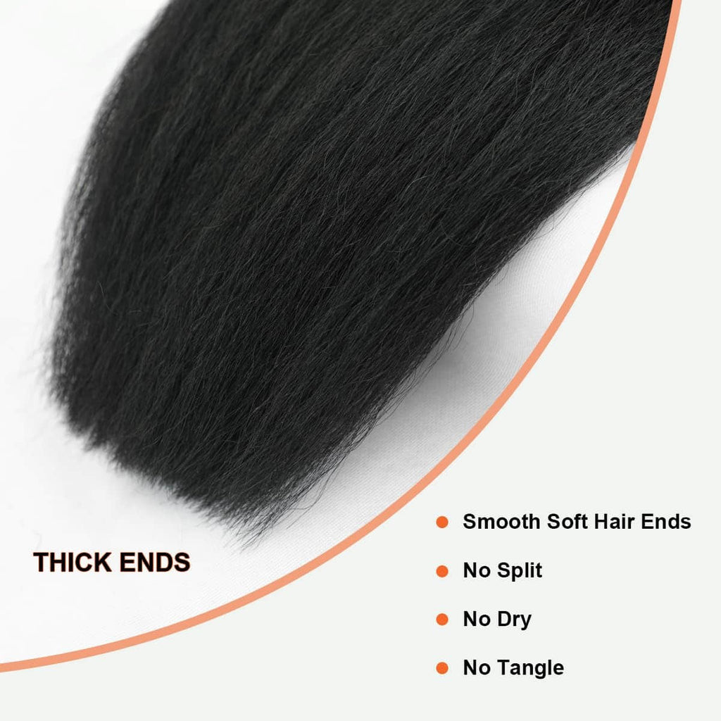 Ms.Luxury 14-30 Inch Kinky Straight Brazilian Virgin Hair Bundles #1B