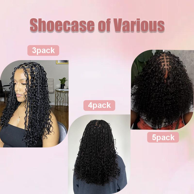 Ms. Luxury Burmese Curly Feather Crochet Human Hair Extensions 100% Virgin Hair Crochet Braid For Miracle Knots Natural Black