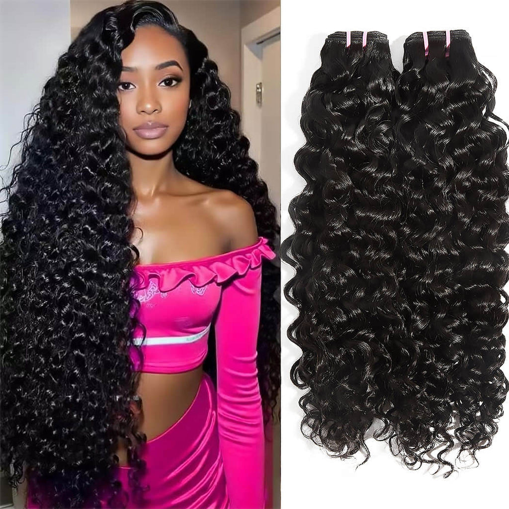 Ms. Luxury 14-30 Inches Natural Wave Raw Vietnam Hair Bundles #1B
