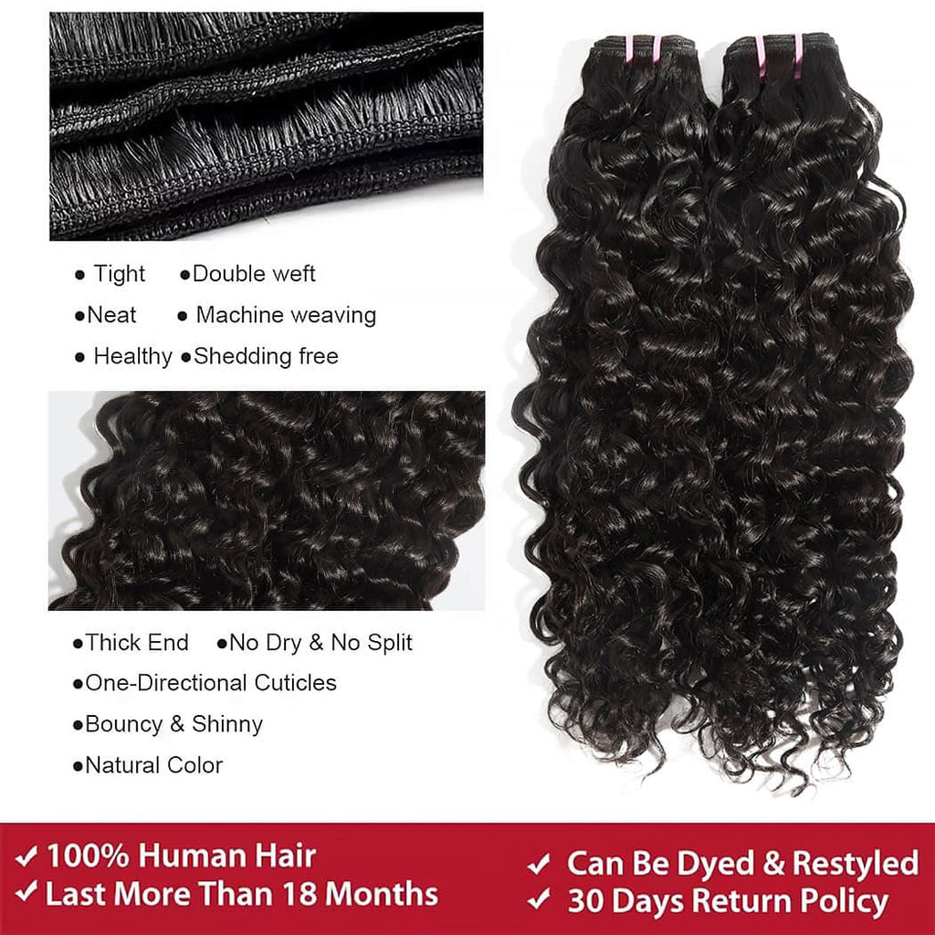Ms. Luxury 14-30 Inches Natural Wave Raw Vietnam Hair Bundles #1B