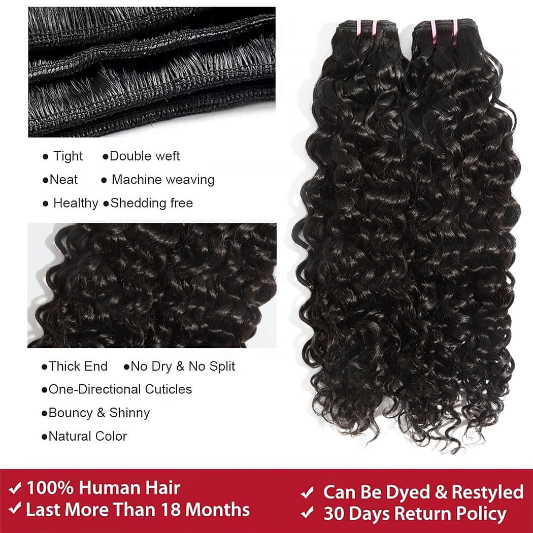 Ms. Luxury 14-30 Inches Natural Wave Raw Vietnam Hair Bundles #1B
