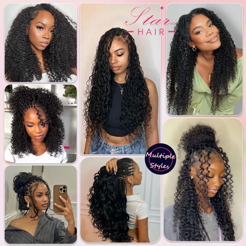 Ms. Luxury Burmese Curly Feather Crochet Human Hair Extensions 100% Virgin Hair Crochet Braid For Miracle Knots Natural Black
