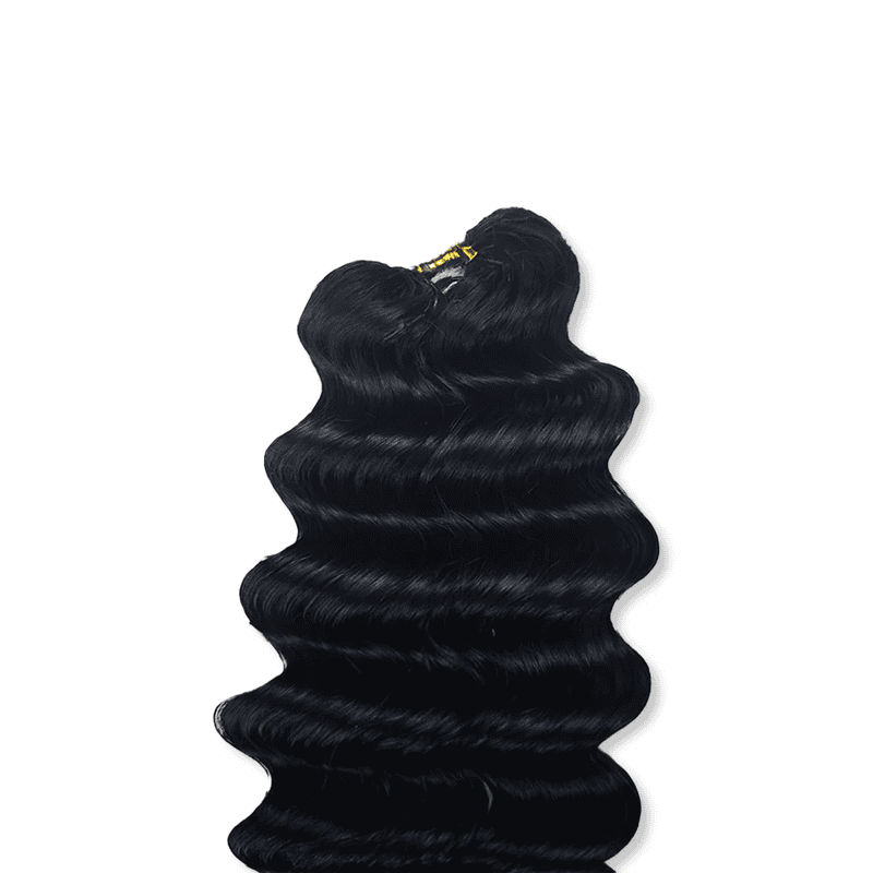 Ms. Luxury Deep Wave Feather Crochet Human Hair Premium Pre-Looped Extension for Boho Braids