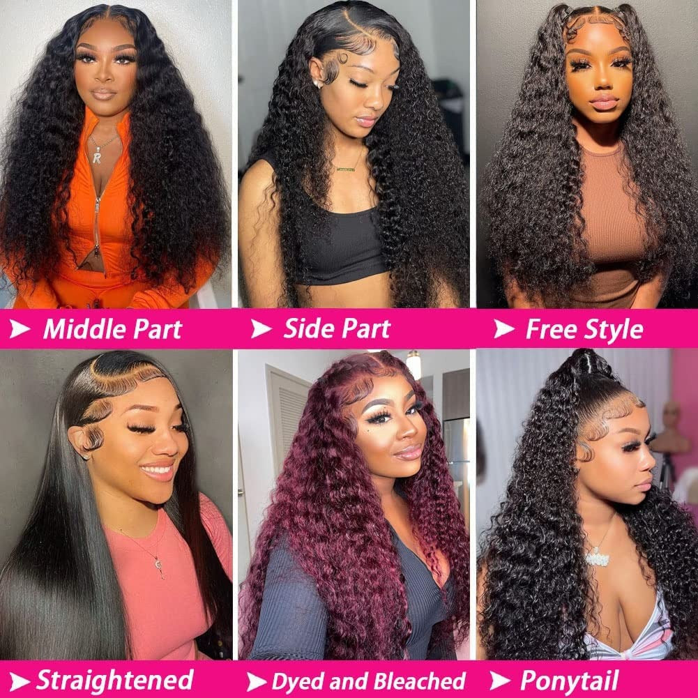 Ms. Luxury 13"x4" Deep Wave 150% Transparent Lace Frontal Wig #1B